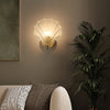 Brass Glass crystalShell Wall Light