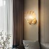 Brass Glass crystalShell Wall Light