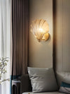 Brass Glass crystalShell Wall Light