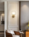 Brass Glass crystalShell Wall Light