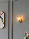 Brass Glass crystalShell Wall Light