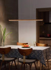 Solid Wood Long Strip Pendant Lamp, Dining Room Lamp