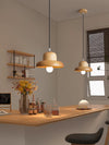 Solid Wood Small Hat Pendant Lamp, Dining Room Lamp