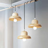 Solid Wood Small Hat Pendant Lamp, Dining Room Lamp