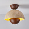 Wabi-sabi style yellow travertine corridor ceiling lamp