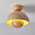 Wabi-sabi style yellow travertine corridor ceiling lamp