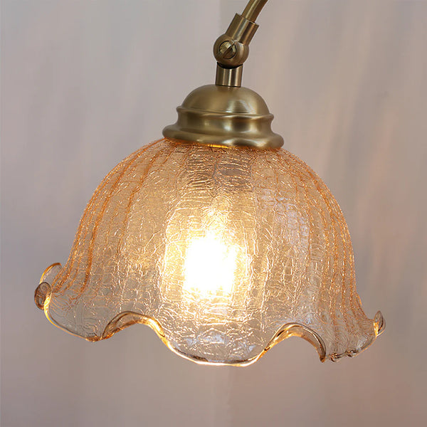 Vintage Desk Brass Glass Table Lamp