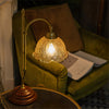 Vintage Desk Brass Glass Table Lamp