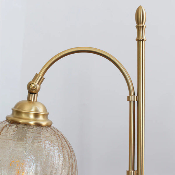 Vintage Desk Brass Glass Table Lamp