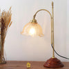 Vintage Desk Brass Glass Table Lamp