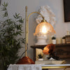 Vintage Desk Brass Glass Table Lamp