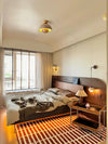 Wabi-sabi style yellow travertine corridor ceiling lamp