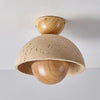 Wabi-sabi style yellow travertine corridor ceiling lamp