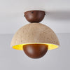 Wabi-sabi style yellow travertine corridor ceiling lamp
