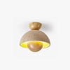 Wabi-sabi style yellow travertine corridor ceiling lamp