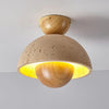 Wabi-sabi style yellow travertine corridor ceiling lamp