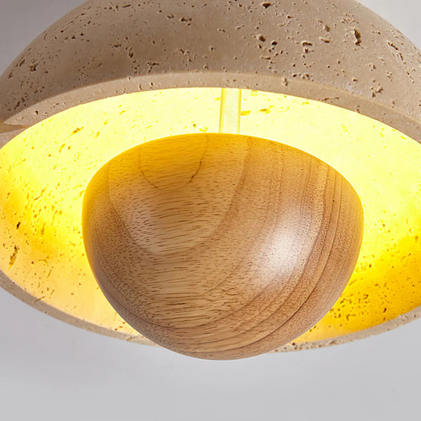 Wabi-sabi style yellow travertine corridor ceiling lamp