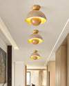 Wabi-sabi style yellow travertine corridor ceiling lamp