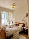 Wabi-sabi style yellow travertine corridor ceiling lamp