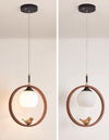 Wooden Bird Pendant Light, Log/Walnut