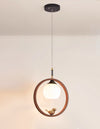 Wooden Bird Pendant Light, Log/Walnut