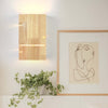 Minimalist Wooden Square 2-Light Wall Sconce Lamp