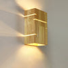 Minimalist Wooden Square 2-Light Wall Sconce Lamp