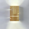 Minimalist Wooden Square 2-Light Wall Sconce Lamp