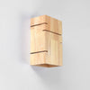 Minimalist Wooden Square 2-Light Wall Sconce Lamp