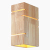 Minimalist Wooden Square 2-Light Wall Sconce Lamp