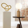 Yellow Travertine Spherical Bedroom Glass Table Lamp