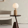 Yellow Travertine Spherical Bedroom Glass Table Lamp