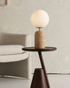 Yellow Travertine Spherical Bedroom Glass Table Lamp