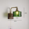 Japanese style retro glass bedroom bedside wall lamp