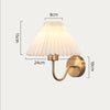 Pleated fabric bedroom bedside wall lamp