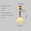 Vintage solid wood pleated bedside wall lamp