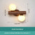 Solid wood double head bedroom wall lamp