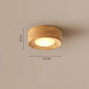 Retro solid wood corridor LED ceiling light