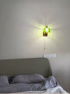 Japanese style retro glass bedroom bedside wall lamp