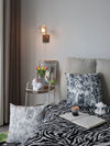 Vintage pull cord glass wall lamp